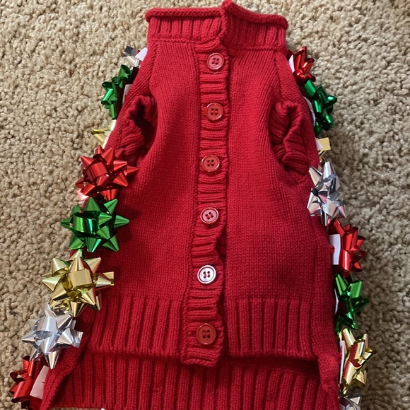 Pet Bow Christmas Sweater for a dog - NEW - Picture 4 of 14